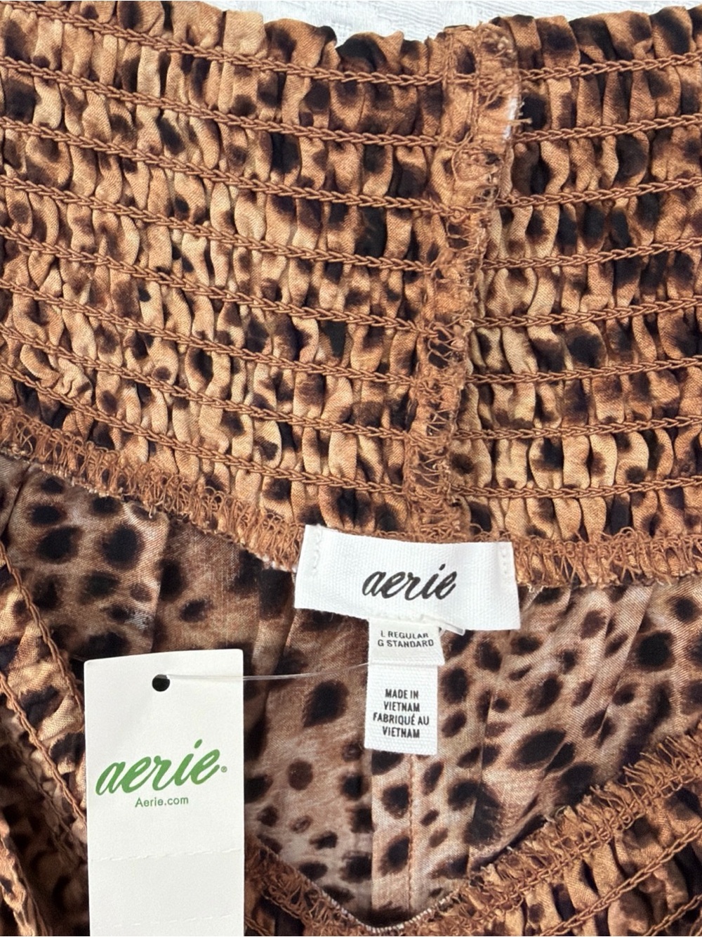 Aerie Party Pants Women Large Palazzo Leopard Print Super Wide Leg New with FLAW - Picture 8 of 16